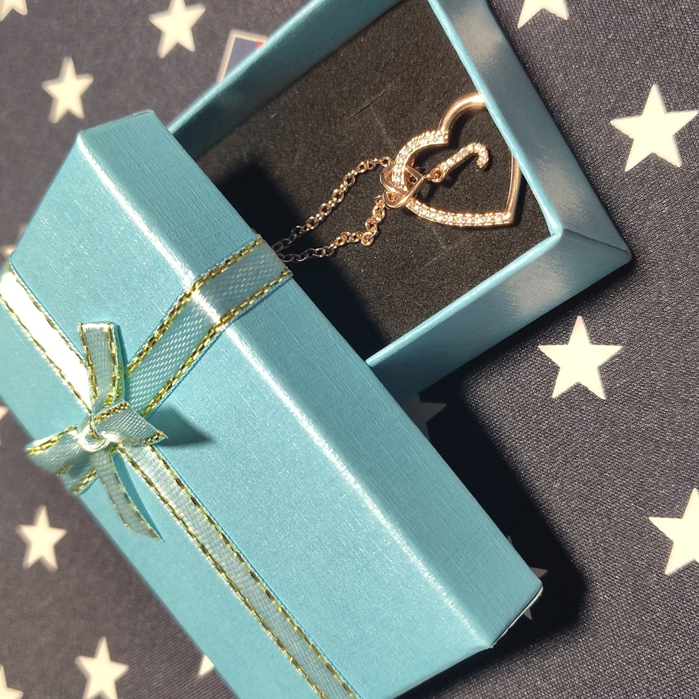ELEGANT ROSE GOLD HEART WITH THE LETTER "J"   PENDANT NECKLACE - Picture 10 of 10